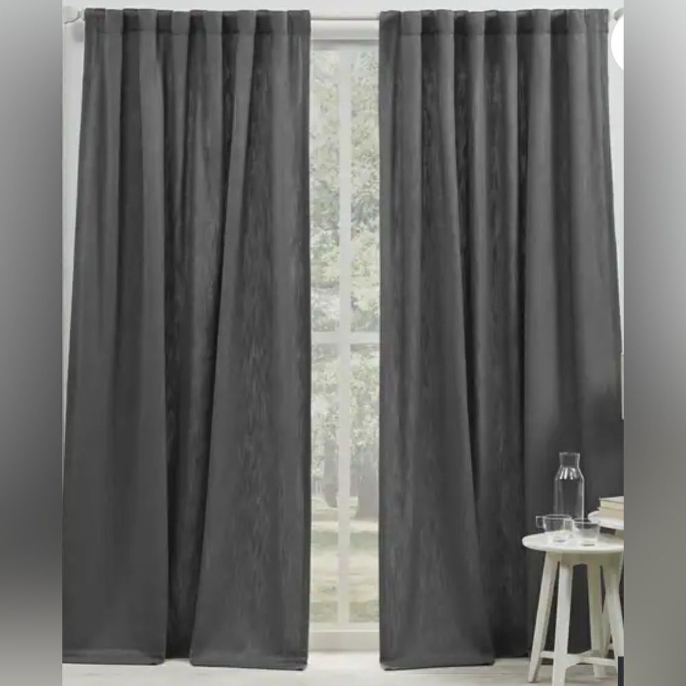 Lauren Ralph Lauren Vienna Back Tab Rod Pocket Single Panel - 54x96 - Dark Grey